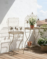 Set di 2 scaffali per piante in metallo da giardino indipendenti per interni e bagni colore nero