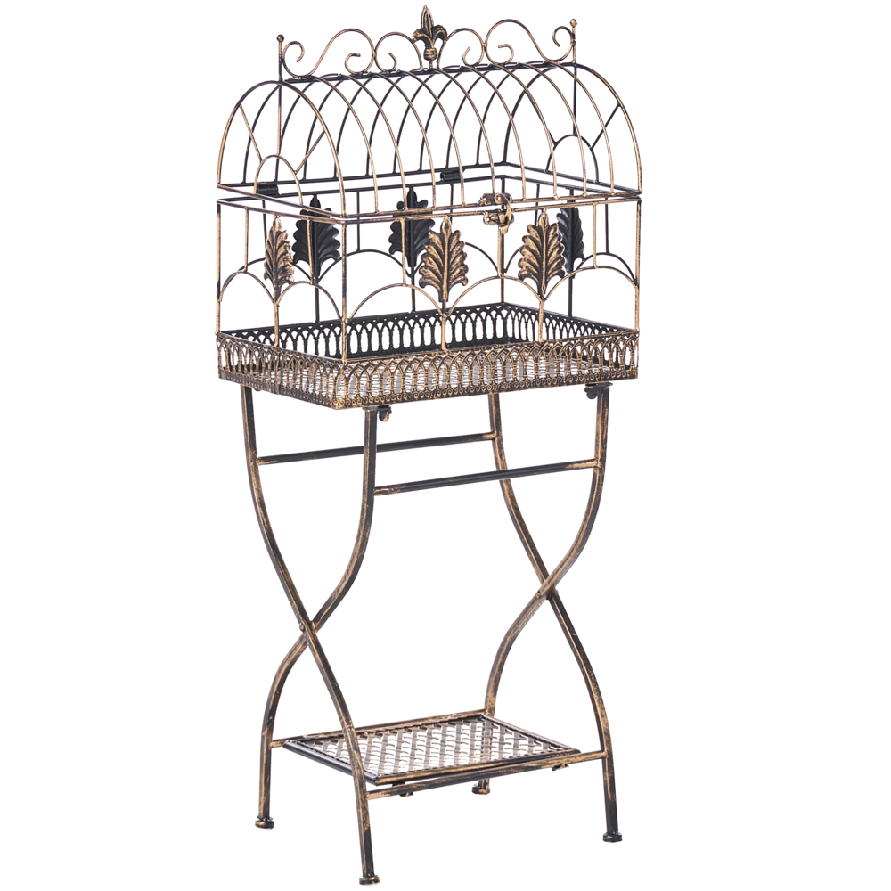 Set di 2 scaffali per piante in metallo da giardino indipendenti per interni e bagni colore nero