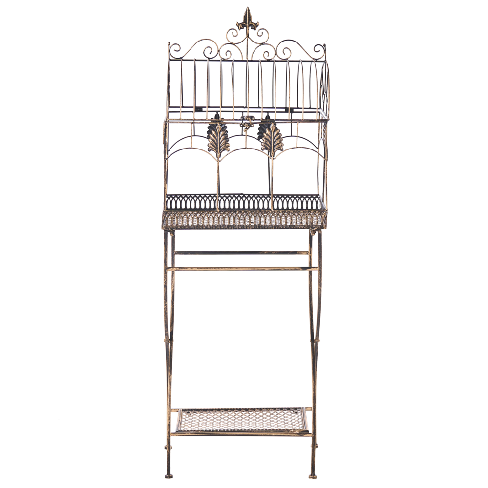 Set di 2 scaffali per piante in metallo da giardino indipendenti per interni e bagni colore nero