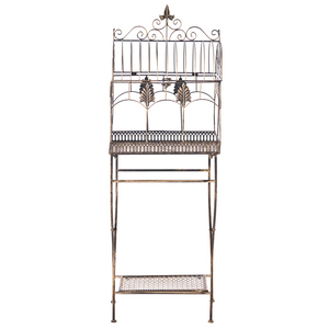 Set di 2 scaffali per piante in metallo da giardino indipendenti per interni e bagni colore nero