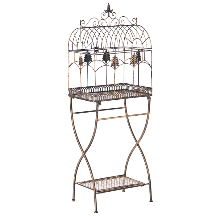 Set di 2 scaffali per piante in metallo da giardino indipendenti per interni e bagni colore nero