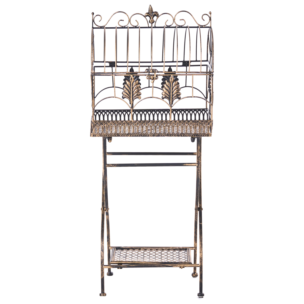 Set di 2 scaffali per piante in metallo da giardino indipendenti per interni e bagni colore nero