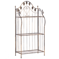 Scaffale per piante in metallo nero 4 ripiani da giardino autoportante per esterni da esterno per interni da bagno