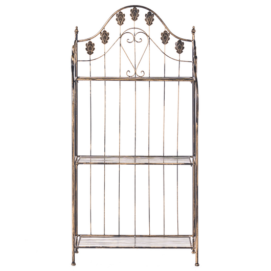 Scaffale per piante in metallo nero 4 ripiani da giardino autoportante per esterni da esterno per interni da bagno