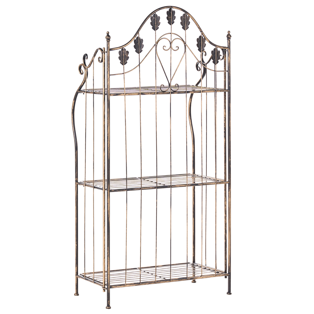 Scaffale per piante in metallo nero 4 ripiani da giardino autoportante per esterni da esterno per interni da bagno