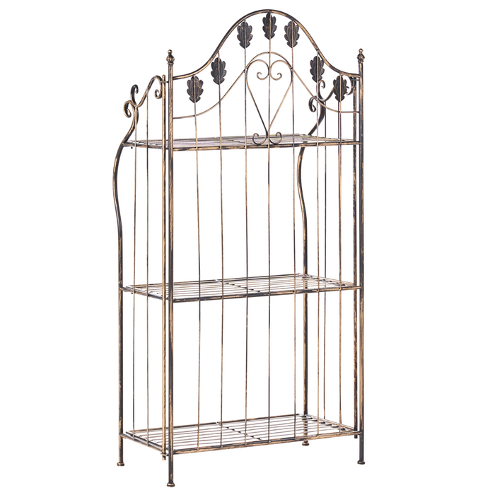 Scaffale per piante in metallo nero 4 ripiani da giardino autoportante per esterni da esterno per interni da bagno