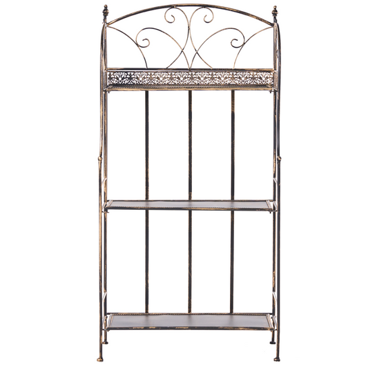 Scaffale per piante in metallo da giardino indipendente per interni e bagni nero