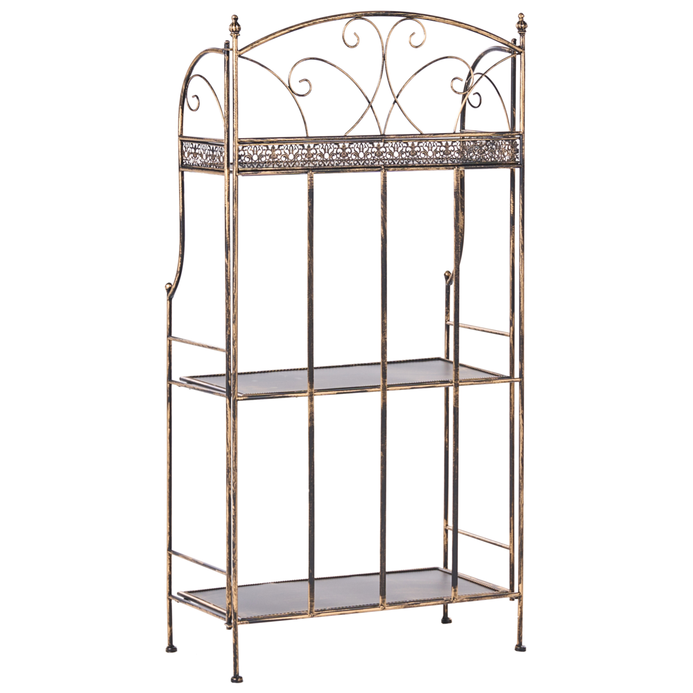 Scaffale per piante in metallo da giardino indipendente per interni e bagni nero