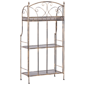 Scaffale per piante in metallo da giardino indipendente per interni e bagni nero