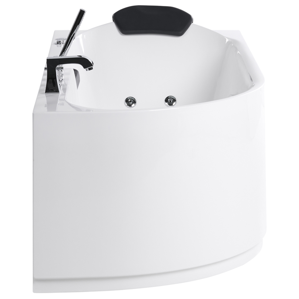 Vasca da bagno Bianca Argento Acrilico  Acciaio inossidabile 170 x 80 cm lato sinistro Bianco Accessori con idromassaggio Poggiatesta