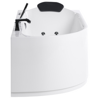 Vasca da bagno Bianca Argento Acrilico  Acciaio inossidabile 170 x 80 cm lato sinistro Bianco Accessori con idromassaggio Poggiatesta