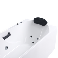 Vasca da bagno Bianca Argento Acrilico  Acciaio inossidabile 170 x 80 cm lato sinistro Bianco Accessori con idromassaggio Poggiatesta