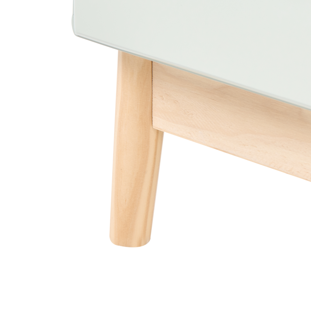 Fasciatoio Comò Leggermente verde MDF Gambe in legno di pino con cassetti Contenitore per cameretta dei bambini