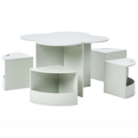 Set da 4 posti per bambini con tavolo e sedie verde chiaro MDF elegante per camera dei bambini e sala giochi