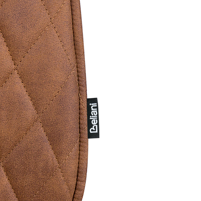 Set di 2 sedie da pranzo con rivestimento in tessuto marrone e gambe in metallo nero stile retrò rustico