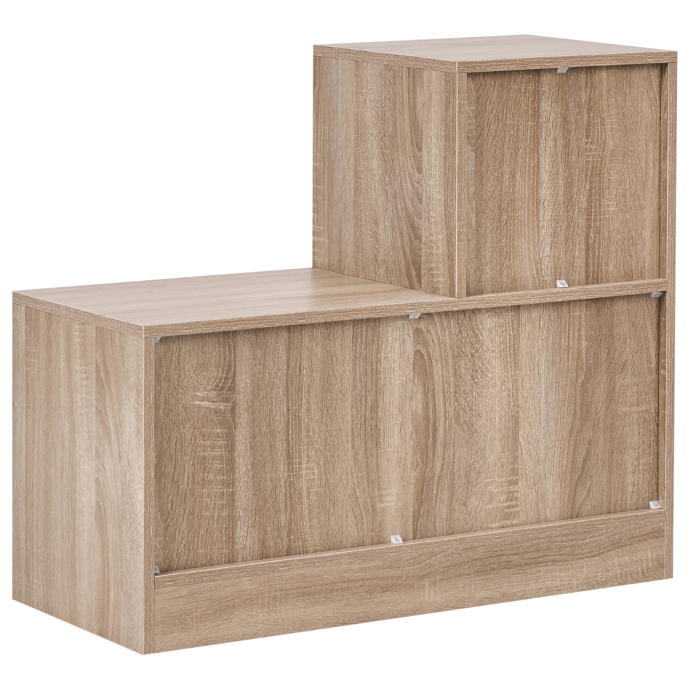 Set da ingresso Appendiabiti con contenitore per scarpe, specchio e ganci appendiabiti Marrone chiaro