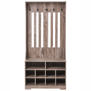 Scarpiera con appendiabiti colore Marrone scuro Truciolato 10 scomparti per scarpe 5 ganci