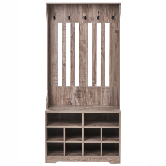 Scarpiera con appendiabiti colore Marrone scuro Truciolato 10 scomparti per scarpe 5 ganci