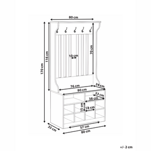 Scarpiera con appendiabiti colore Marrone scuro Truciolato 10 scomparti per scarpe 5 ganci