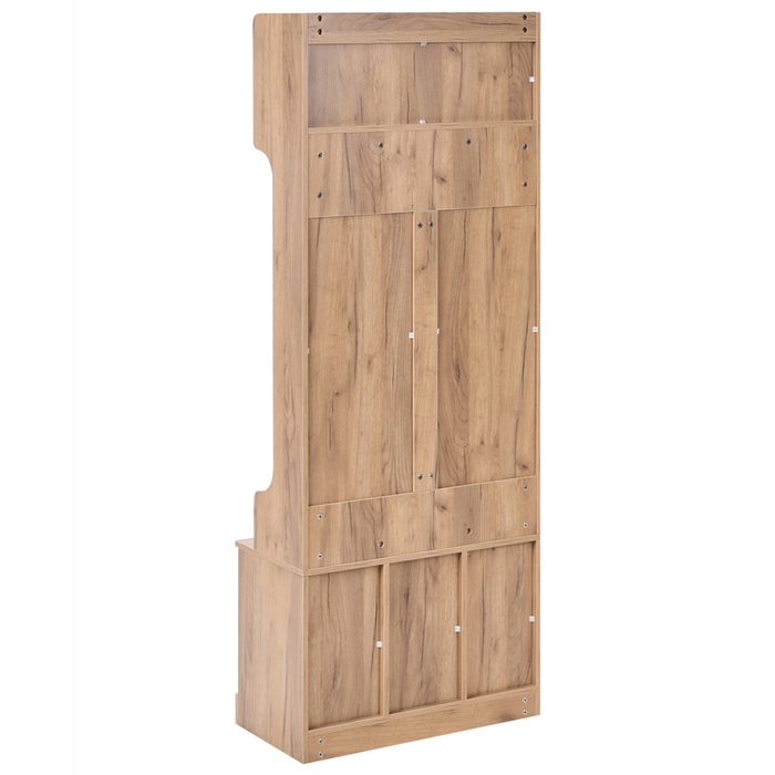 Scarpiera con appendiabiti Marrone chiaro Truciolato 6 scomparti per scarpe 4 ganci