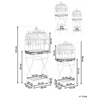 Set di 2 scaffali per piante in metallo da giardino indipendenti per interni e bagni colore nero
