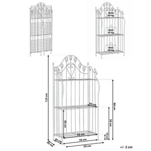 Scaffale per piante in metallo nero 4 ripiani da giardino autoportante per esterni da esterno per interni da bagno