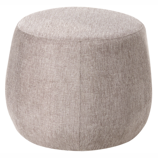 Pouf rotondo moderno Drum stile morbido soggiorno camera da letto tessuto marrone chiaro