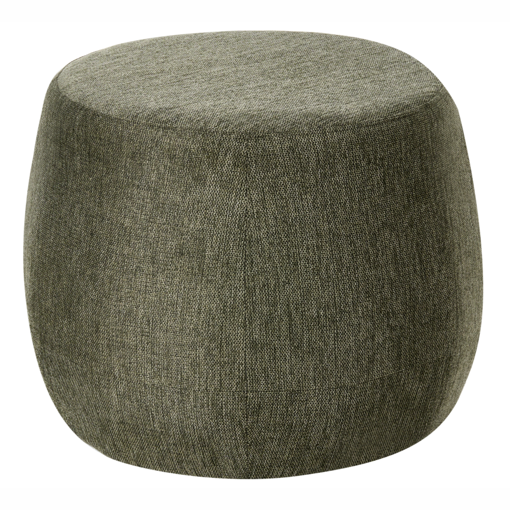 Pouf rotondo moderno Drum stile morbido soggiorno camera da letto tessuto verde scuro