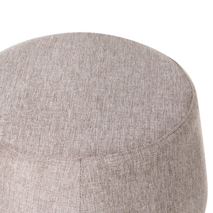 Pouf rotondo moderno Drum stile morbido soggiorno camera da letto tessuto marrone chiaro