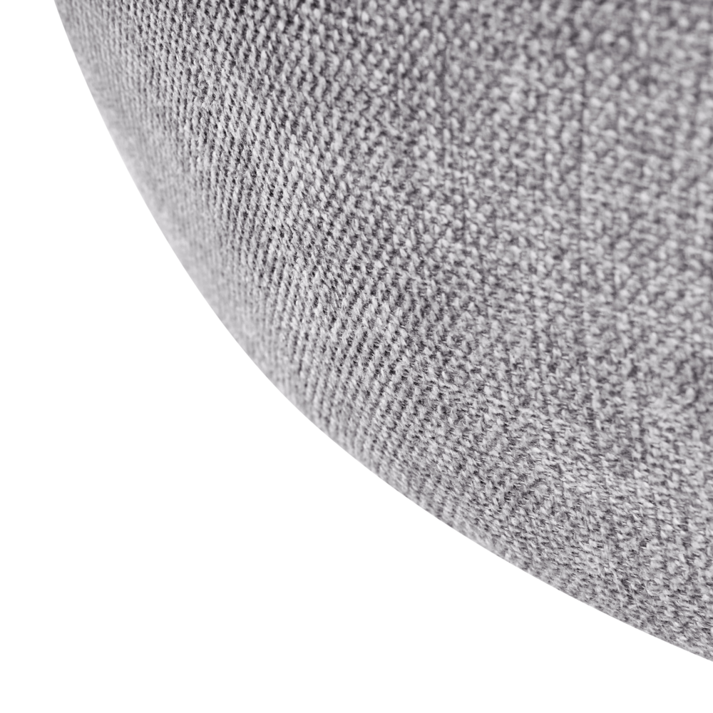 Pouf rotondo moderno Drum stile morbido soggiorno camera da letto tessuto grigio chiaro