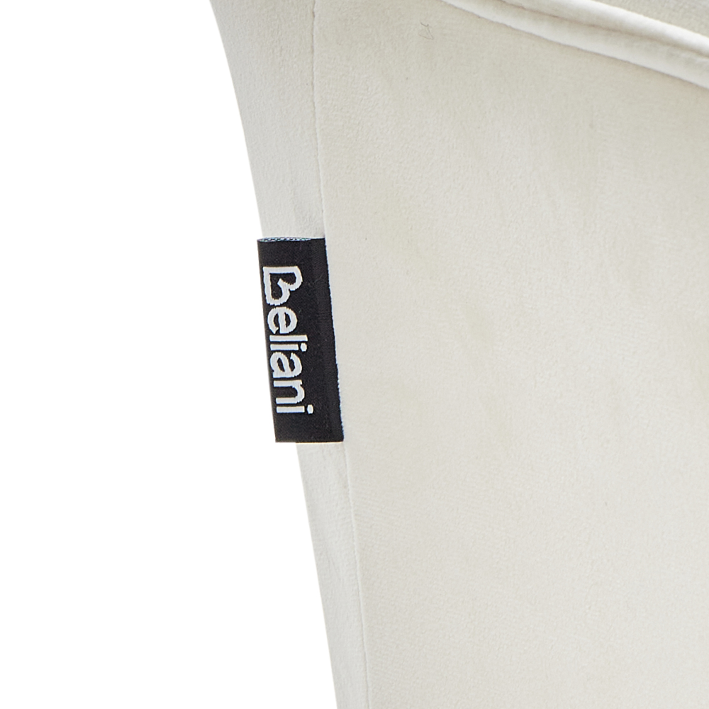 Set di 2 sedie da pranzo con sedile imbottito in velluto beige chiaro con braccioli e gambe in metallo Nero