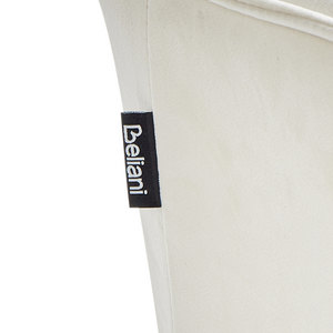 Set di 2 sedie da pranzo con sedile imbottito in velluto beige chiaro con braccioli e gambe in metallo Nero