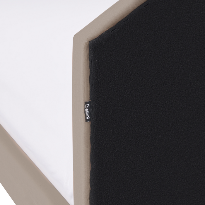 Letto singolo in velluto tortora con base a doghe 90 x 200 cm Camera Moderna Tradizionale