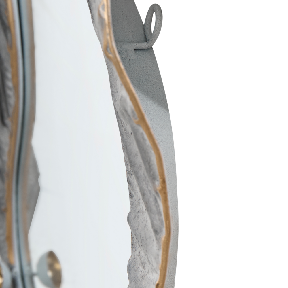 Specchio da parete Tradizionale Stile moderno Elemento decorativo da parete Vetro MDF Cornice in ferro Grigio