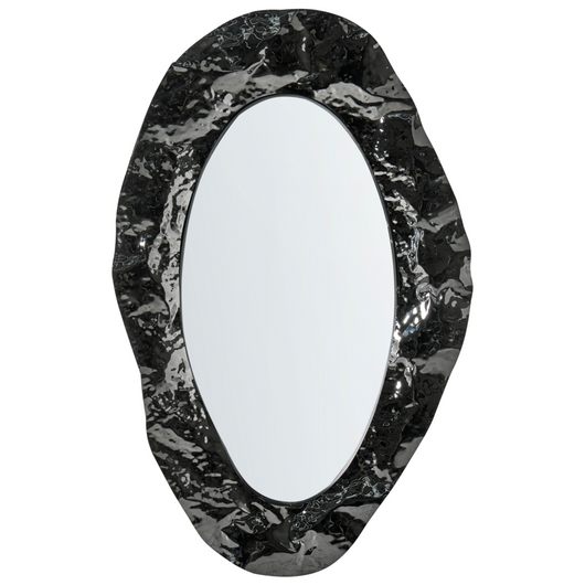 Specchio da parete Elemento decorativo da parete Tradizionale industriale Cornice in acciaio inossidabile MDF Vetro Nero