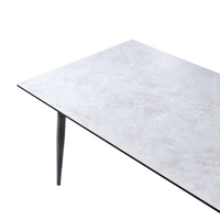 Tavolo da giardino con piano in HPL grigio chiaro e struttura in alluminio grigio scuro resistente ai raggi UV all'acqua per esterni, in stile moderno