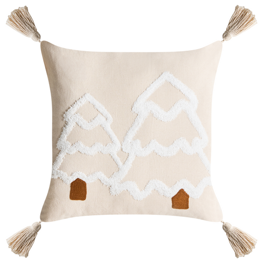 Set di 2 cuscini decorativi in tessuto di cotone bianco beige chiaro con motivo natalizio decorativo 30/45 x 50/45 cm Accessorio per la casa