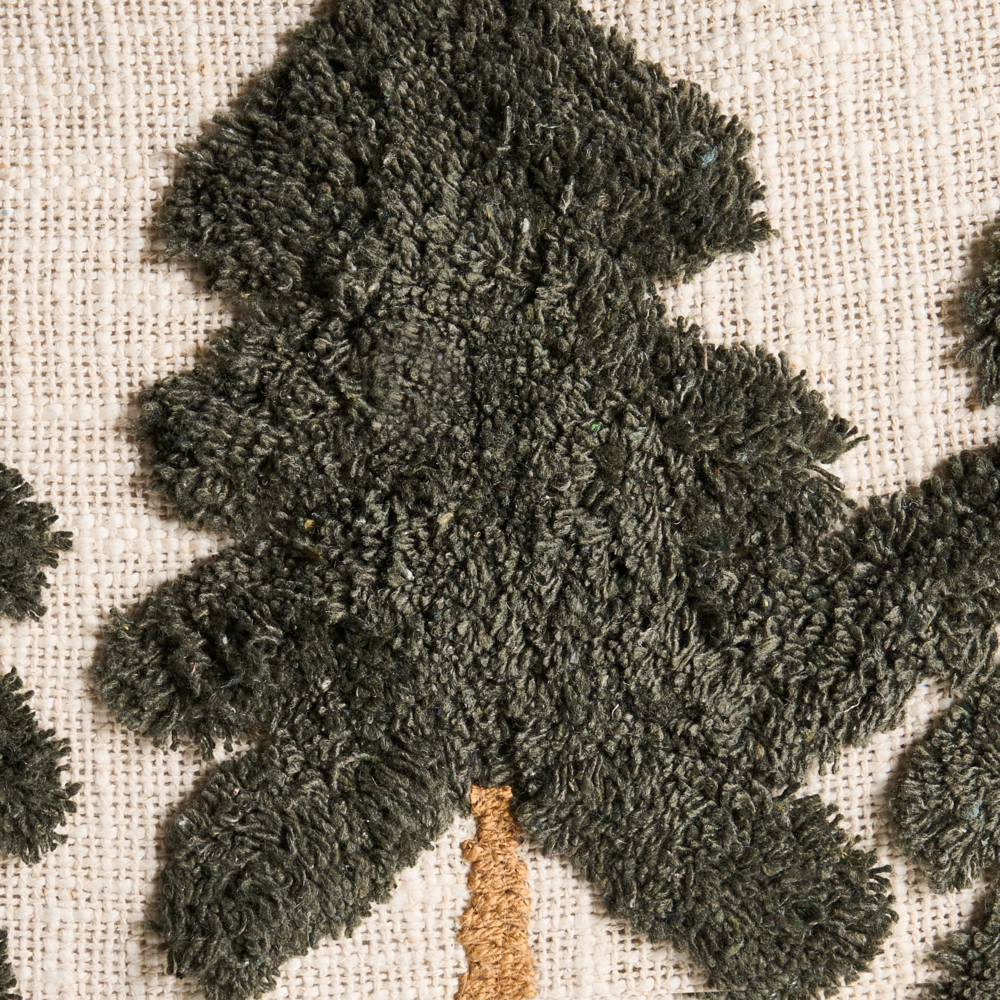 Set di 2 cuscini decorativi in tessuto di cotone beige chiaro e verde con motivo natalizio decorativo 30 x 50 cm Accessorio per la casa