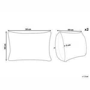 Set di 2 cuscini decorativi in tessuto di cotone beige chiaro e verde con motivo natalizio decorativo 30 x 50 cm Accessorio per la casa