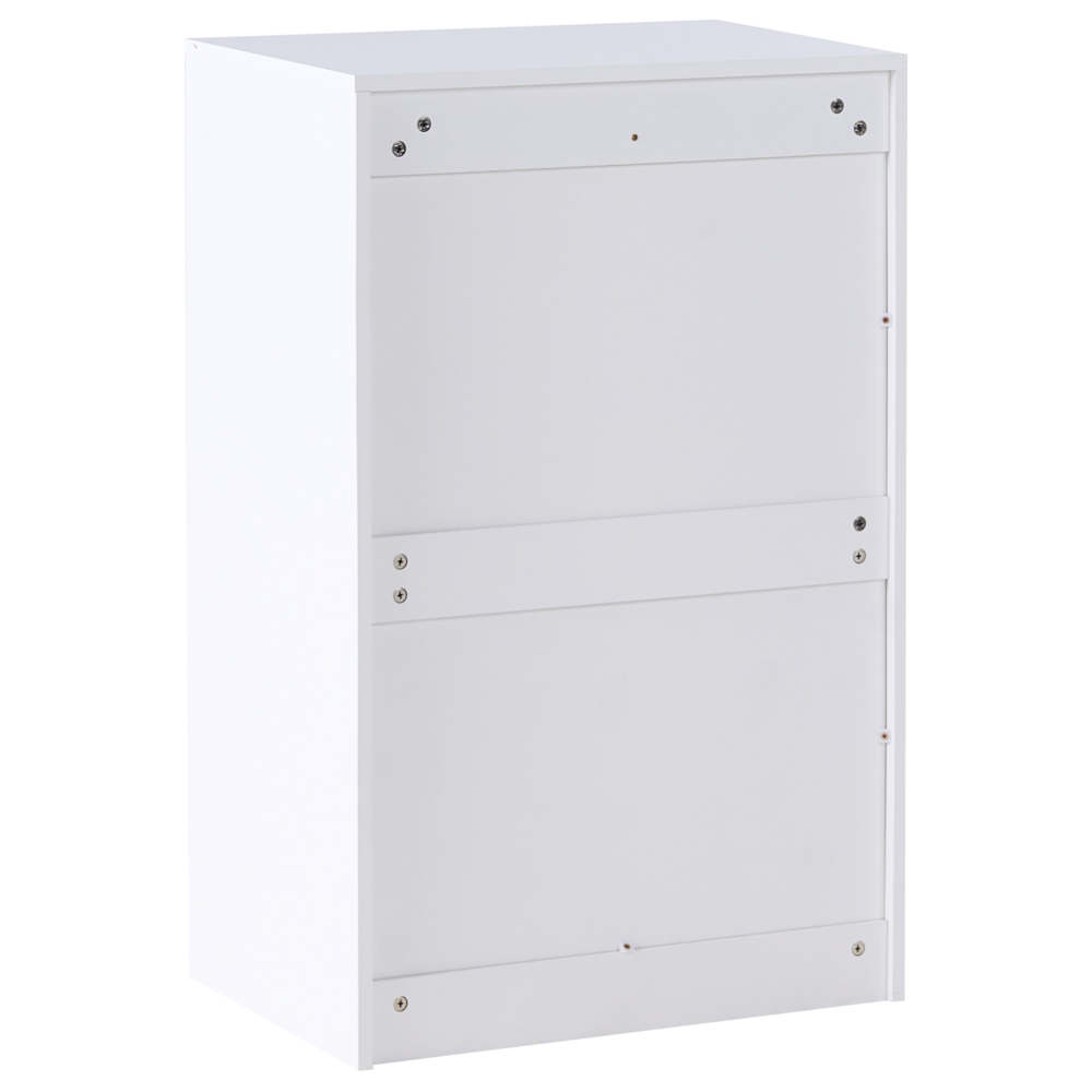 Cassettiera scandinava 5 cassetti piano in legno bianco in stile scandinavo