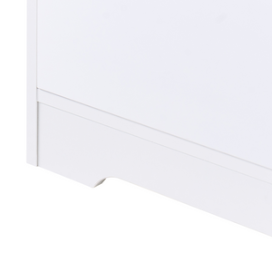 Cassettiera scandinava 5 cassetti piano in legno bianco in stile scandinavo