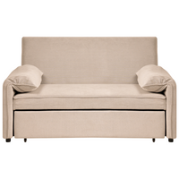 Divano letto in tessuto marrone chiaro con funzione letto pieghevole Divano minimalista