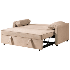 Divano letto in tessuto marrone chiaro con funzione letto pieghevole Divano minimalista
