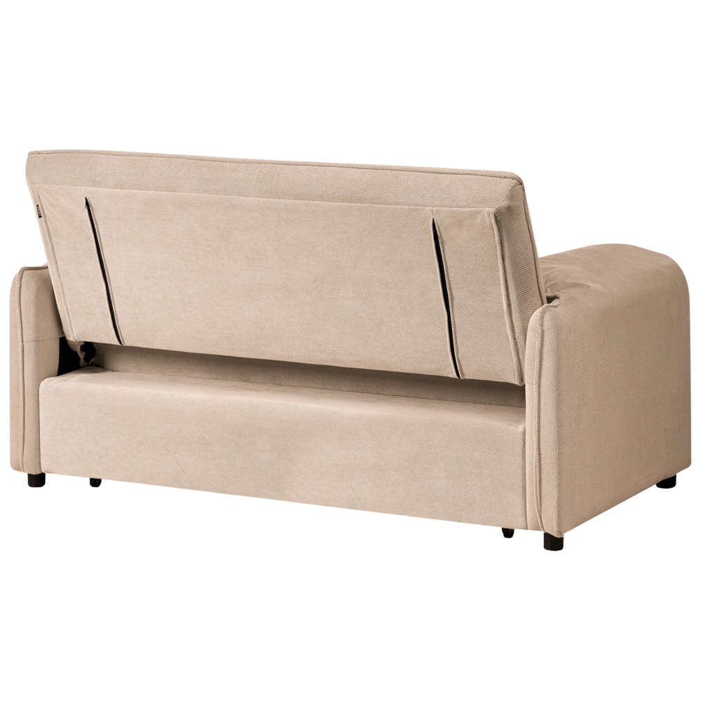 Divano letto in tessuto marrone chiaro con funzione letto pieghevole Divano minimalista