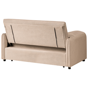 Divano letto in tessuto marrone chiaro con funzione letto pieghevole Divano minimalista