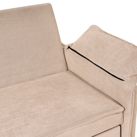 Divano letto in tessuto marrone chiaro con funzione letto pieghevole Divano minimalista