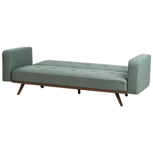 Divano letto verde Rivestimento in poliestere Trapuntato 3 posti Gambe in ferro Braccioli tradizionali Stile tradizionale Soggiorno