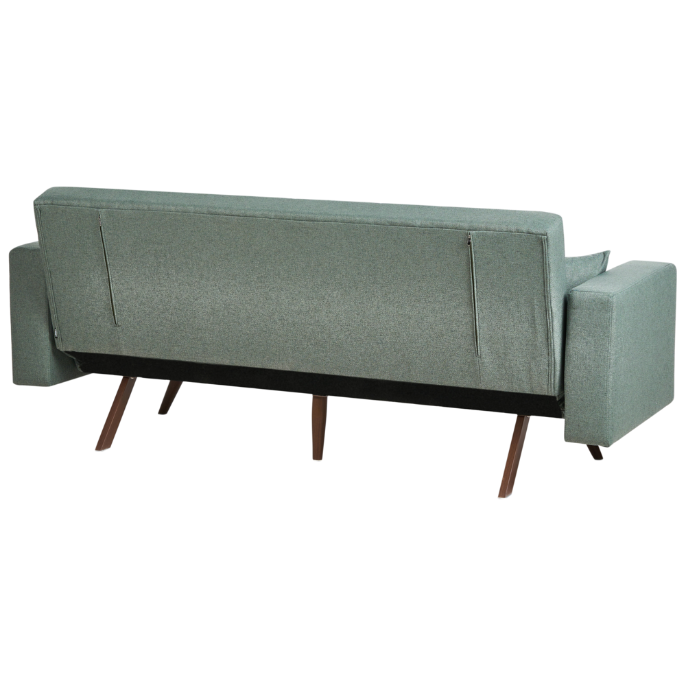 Divano letto verde Rivestimento in poliestere Trapuntato 3 posti Gambe in ferro Braccioli tradizionali Stile tradizionale Soggiorno