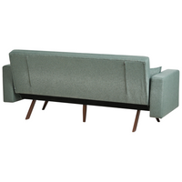 Divano letto verde Rivestimento in poliestere Trapuntato 3 posti Gambe in ferro Braccioli tradizionali Stile tradizionale Soggiorno