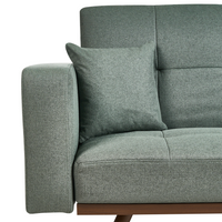 Divano letto verde Rivestimento in poliestere Trapuntato 3 posti Gambe in ferro Braccioli tradizionali Stile tradizionale Soggiorno